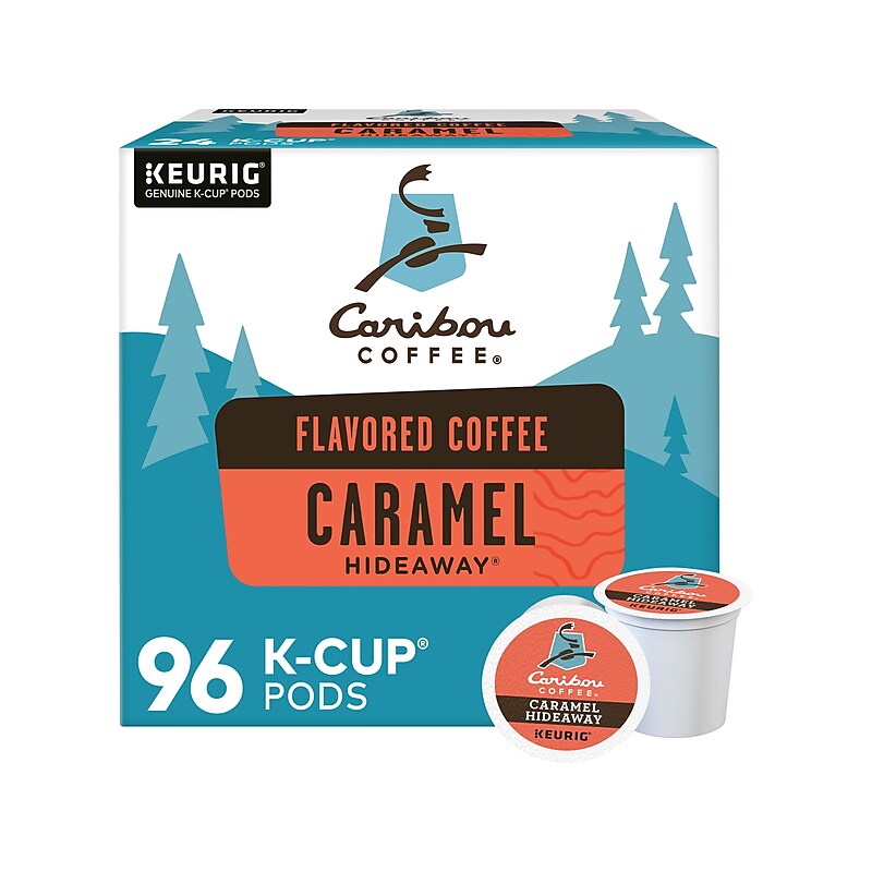 Caribou Coffee Caramel Hideaway Coffee Keurig K-Cup Pods, Medium Roast, 96/Box (736685CT) image 1