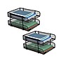 Mind Reader 2-Tier Stackable Paper Desk Tray, Metal Mesh, Black, 2/Set (2CSTACK2-BLK)~#|#~93E26740-CA68-4327-98A0CA3F46EC328D_sc7