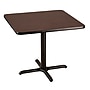NPS CT Series 36" Square 30" Height Cafe Table, X Base, Black Frame/Mahogany Top (CT33636XDPBTMMY)~#|#~93E44D60-F2D3-4DD2-9745C9A731B87282_sc7