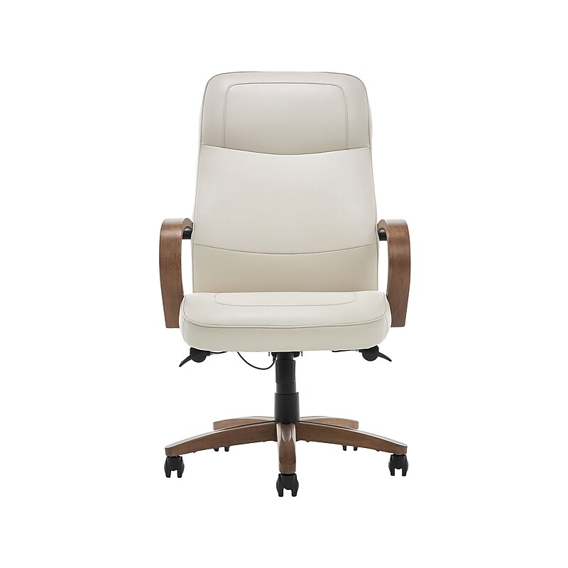 Thomasville Furniture Lockhart Ergonomic Bonded Leather Swivel Executive Chair, Cream (51494-CRM) image 1