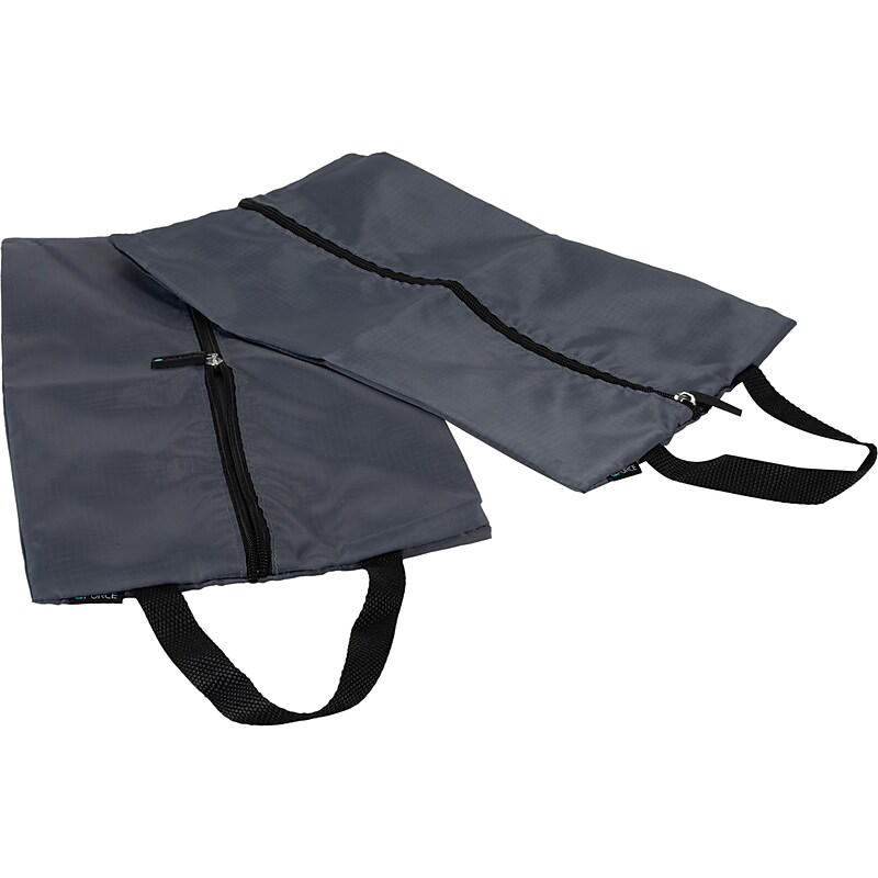 G Force 9" 2-Piece Nylon Travel Pouch Set, Gray/Black (6064) image 1
