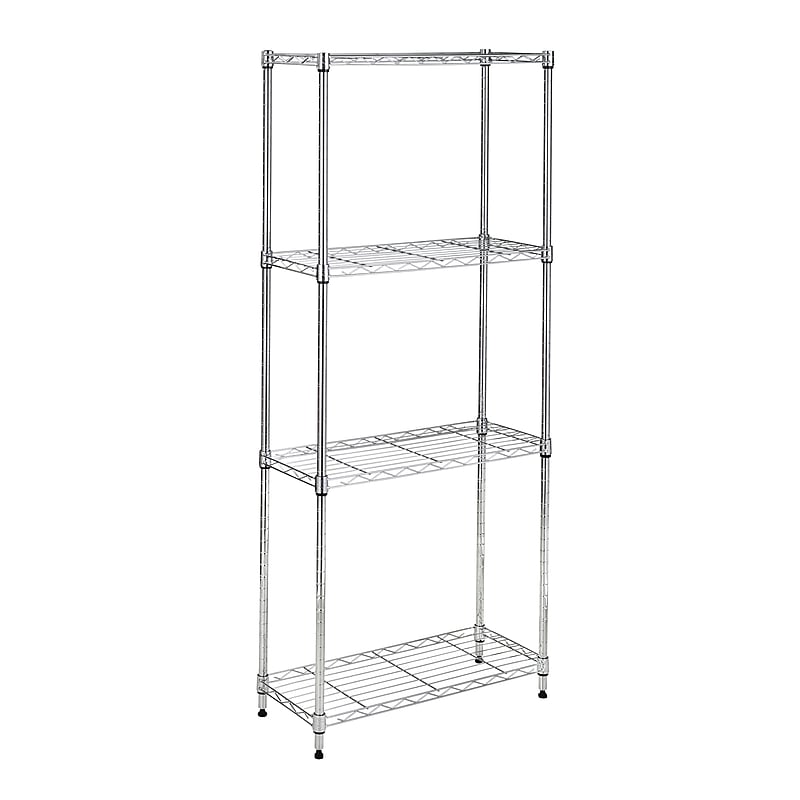 Honey-Can-Do 4-Tier Slim Profile Shelving Unit, Chrome (SHF-10022) image 1