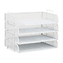 Mind Reader Metal Side Loading Stackable Letter Tray, White (DSTACK4-WHT)~#|#~93FEAB99-4EED-4119-8C7716F98A1751FF_sc7