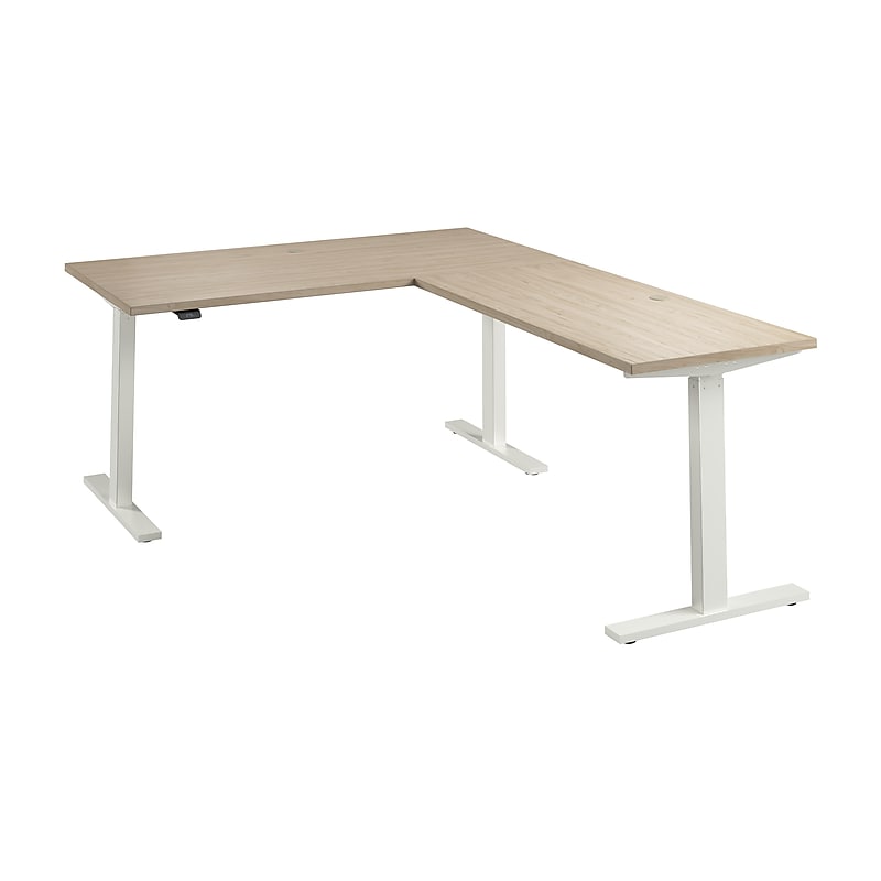Bush Business Furniture Move 60 Series 60"W L Shaped Adjustable Standing Desk, Natural Elm (M6SL6078NEWK) image 1