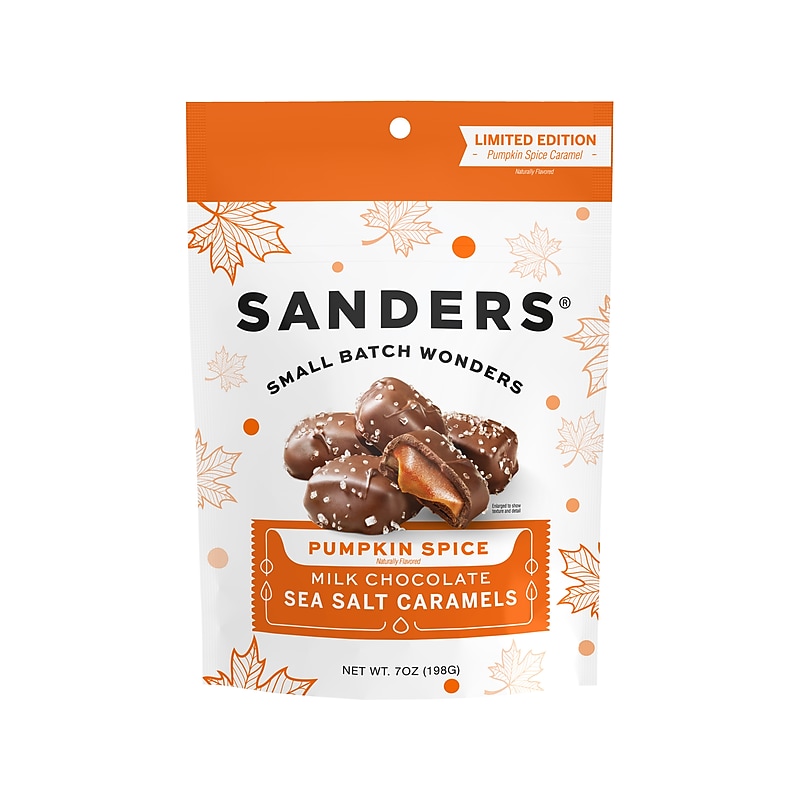 Sanders Small Batch Wonders Milk Chocolate Pumpkin Spice Sea Salt Caramels, 7 Oz. (30703) image 1