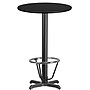 Flash Furniture 24" Round Laminate Table Top with 22" x 22" Bar-Height Table Base, Black (XURD24BKT22B3F)~#|#~9428F6B0-604C-4608-8614F74A9374749C_sc7