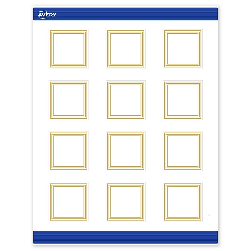 Avery Gold Multi-Lined Border Matte Blank Card, White, 120/Pack (S00-DHN) image 1