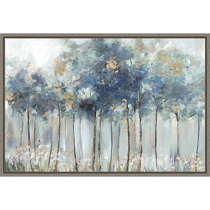 Amanti Art Blue and Gold Forest by Allison Pearce Framed Canvas Wall Art Print, 33" x 23" (A42677324167) image 1