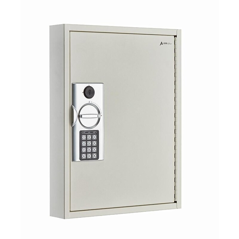 AdirOffice Programmable Digital Keypad 60 Key Cabinet, White (680-60-WHI) image 1