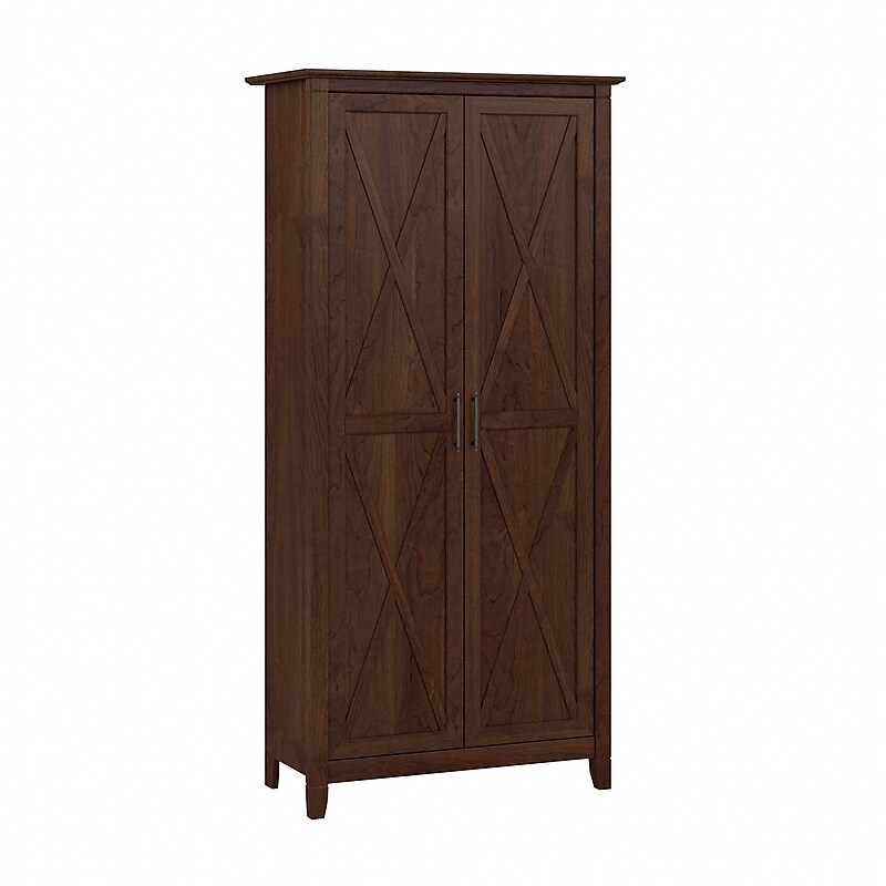 Bush Furniture Key West 66" Tall Storage Cabinet with Doors and 5 Shelves, Bing Cherry (KWS266BC-03) image 1