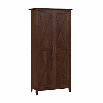 Bush Furniture Key West 65.98" Tall Storage Cabinet with Doors and 5 Shelves, Bing Cherry (KWS266BC-03)