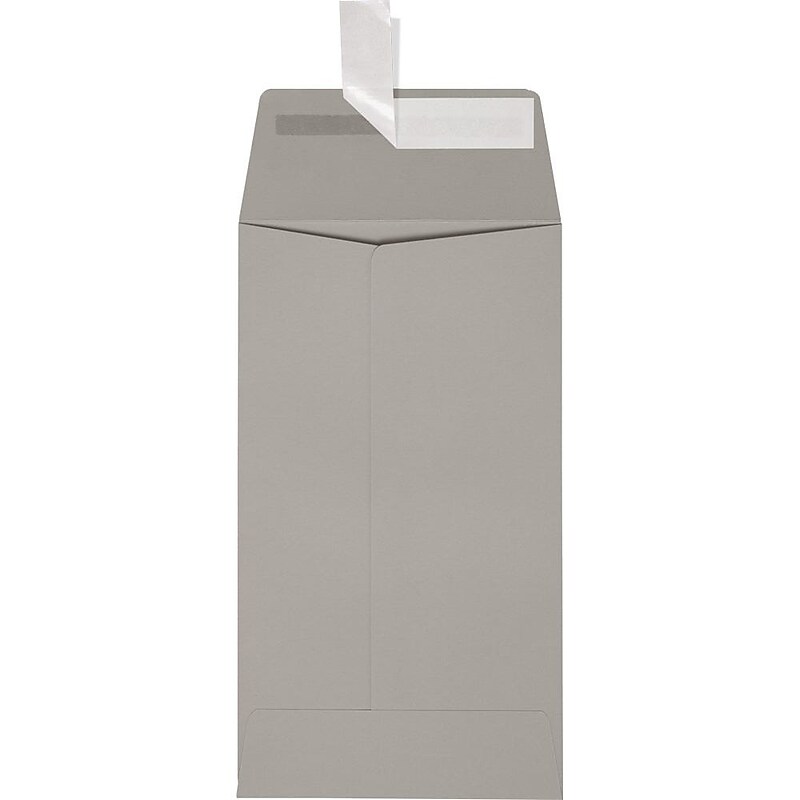 JAM Paper Self Seal #5 1/2 Coin Envelopes, 3 1/8" x 5 1/2", Pastel Gray, 50/Pack (512CO-28GK-50) image 1