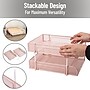 Mind Reader 2-Compartment Stackable Metal Tray, Pink (CSTACK2-PNK)~#|#~94375F08-32EC-4B51-8CDB72E833DD8471_sc7