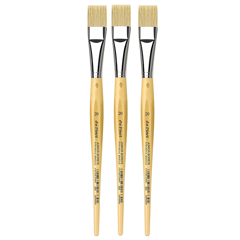 da Vinci JUNIOR Mixed Media Synthetic Bristle, Flat Brush, 3/Bundle (DVXVA32920-3) image 1