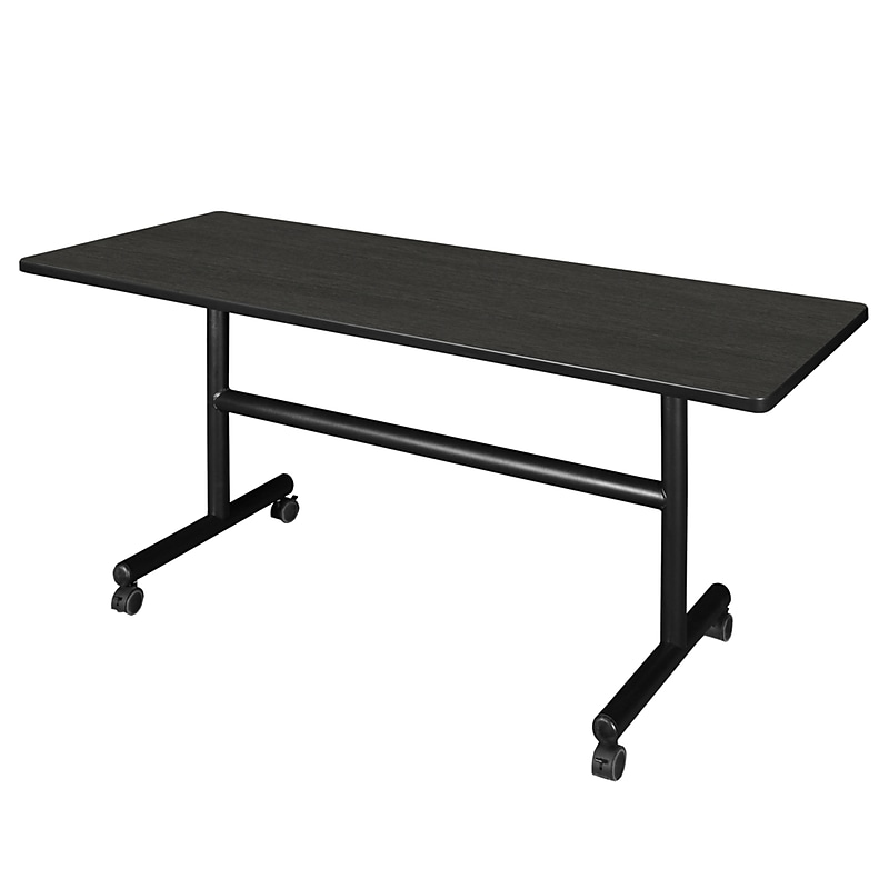 Regency Kobe 60"W x 30"D Foldable Training Room Table, Laminate, With Wheels, Ash Grey (MKFT6030AG) image 1