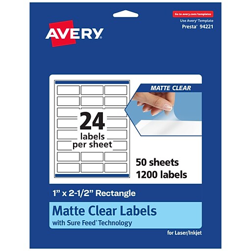 Avery Laser/Inkjet Rectangle Multipurpose Labels, 1