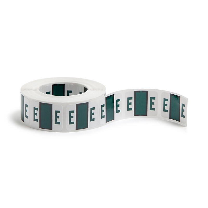 Smead BCCR Color Coded Alphabetic Labels,  1" x 1.25", Dark Green, 500/Roll (67075) image 1