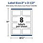 Avery Laser/Inkjet Multipurpose Labels,  2" x 3.5", White, 800 Labels/Box (94238)~#|#~945329DD-C2C3-496A-AACF7AC45839EEE3_sc7