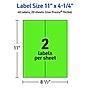 Avery Rectangle Multipurpose Labels, 11" x 4.25", Neon Green, 40/Pack (94266)~#|#~945C8A5B-AB52-463F-9712FD846DBA97EA_sc7