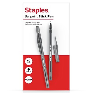 TRU RED™ Ballpoint Gripped Pens, Medium Point, 1.0mm, Black, Dozen