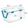 Sterilite 120 Quart Wheeled Gasket Box with Lid, Plastic, Clear/Blue Aquarium, 3/Carton (19434303CT)~#|#~9468BA60-5AC1-401F-B3D227D4E990E3D7_sc7