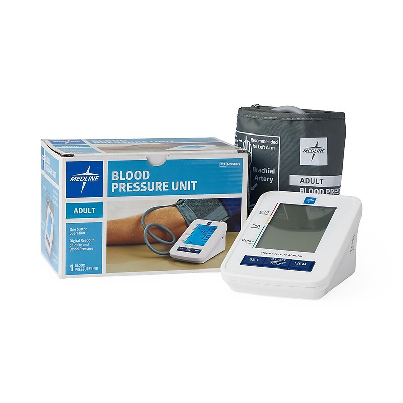 Medline Arm Blood Pressure Monitor, Adult, White (MDS4001) image 1
