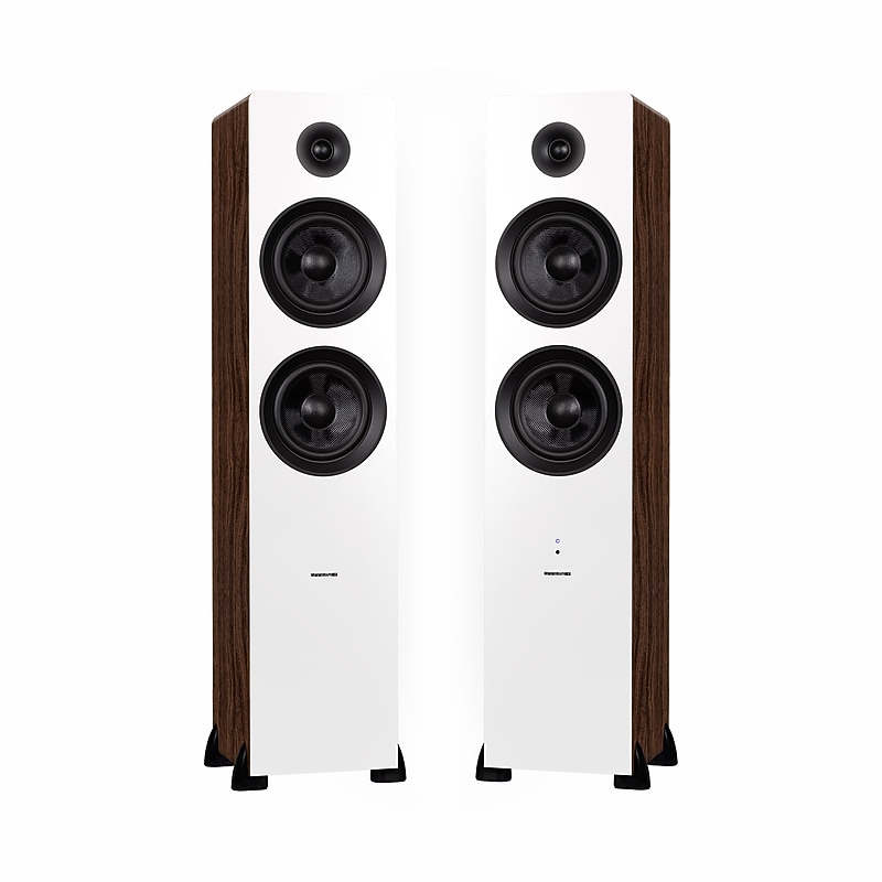 Fluance Ai81 2-Way Floorstanding Tower Speakers with 150W Built-in Amplifier, White Walnut (AI81WW) image 1