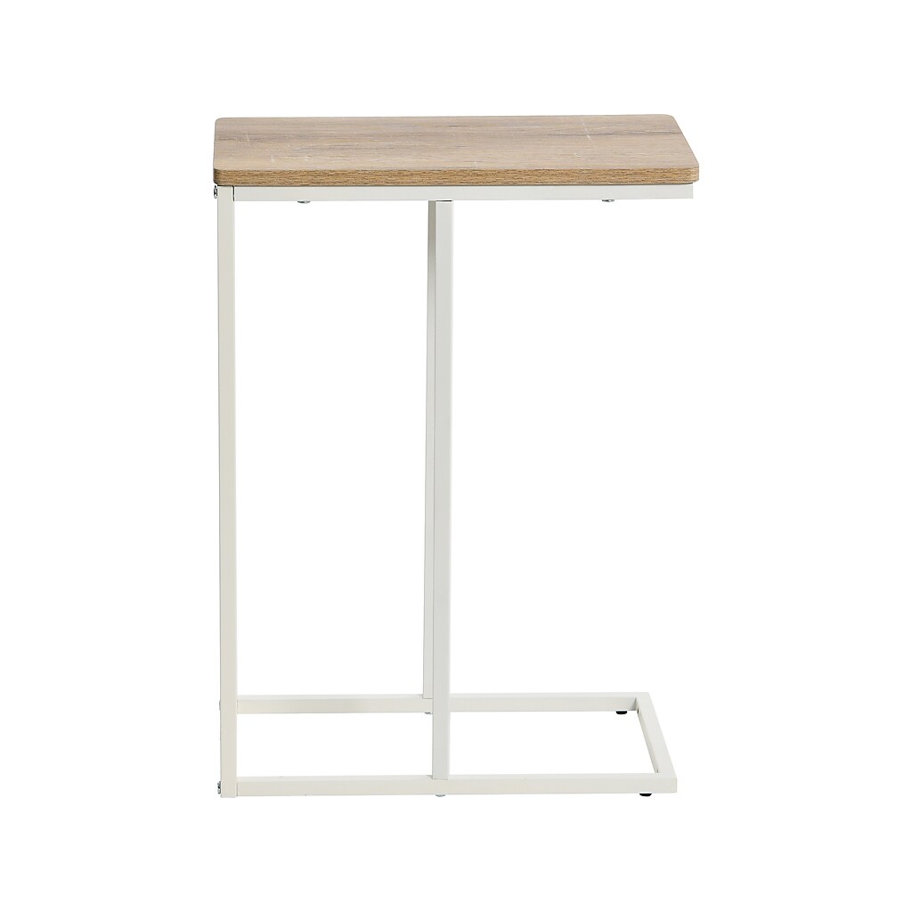 End table from side angle showing top and frame.
