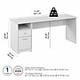 Bush Furniture Cabot 72"W Computer Desk with Drawers, White (WC31972)~#|#~94804675-F6C3-466F-8752FF5DABB37E11_sc7