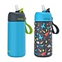 bentgo Stainless Steel Double Wall Insulated Water Bottle, 14 oz., Dinosaur & Dino-Mite Blue, 2/Pack (BGKSTBL2P-DNO)~#|#~94805C83-D3BD-4176-A0FDF8A48D680A34_sc7
