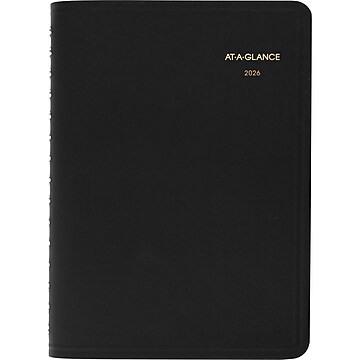AT-A-GLANCE 24-Hour 2023 Daily Appointment Book Planner Black Large 8 12 X 11