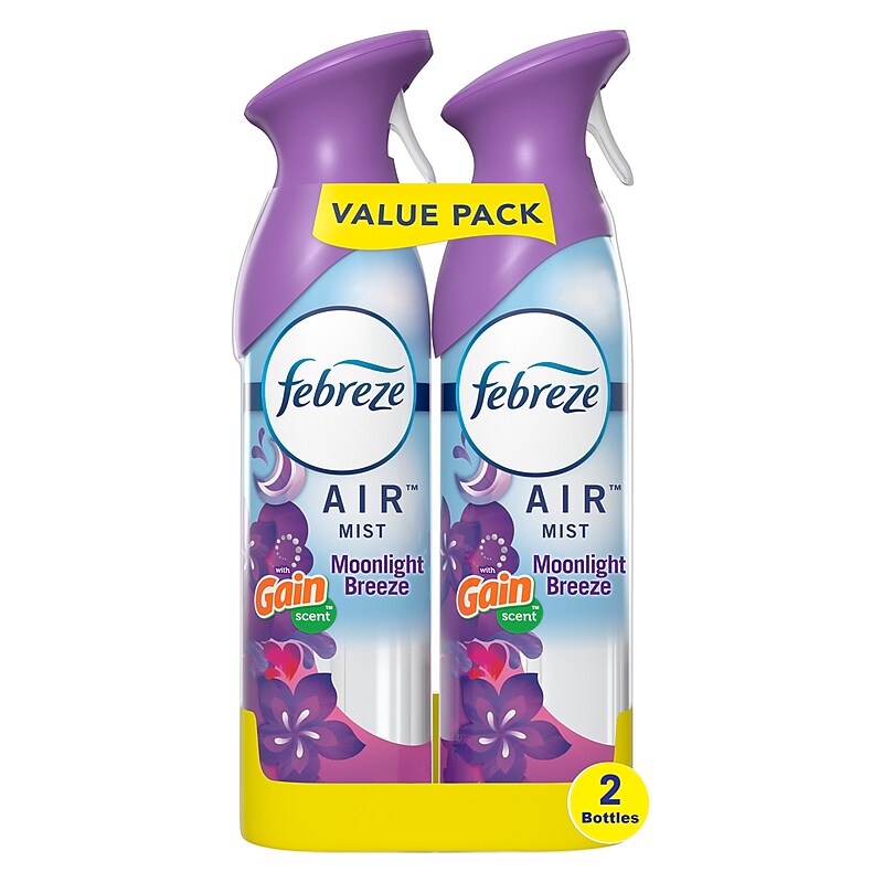 Febreze Odor-Fighting Air Freshener, Moonlight Breeze with Gain Scent, 8.8 oz., 2/Pack (97809) image 1