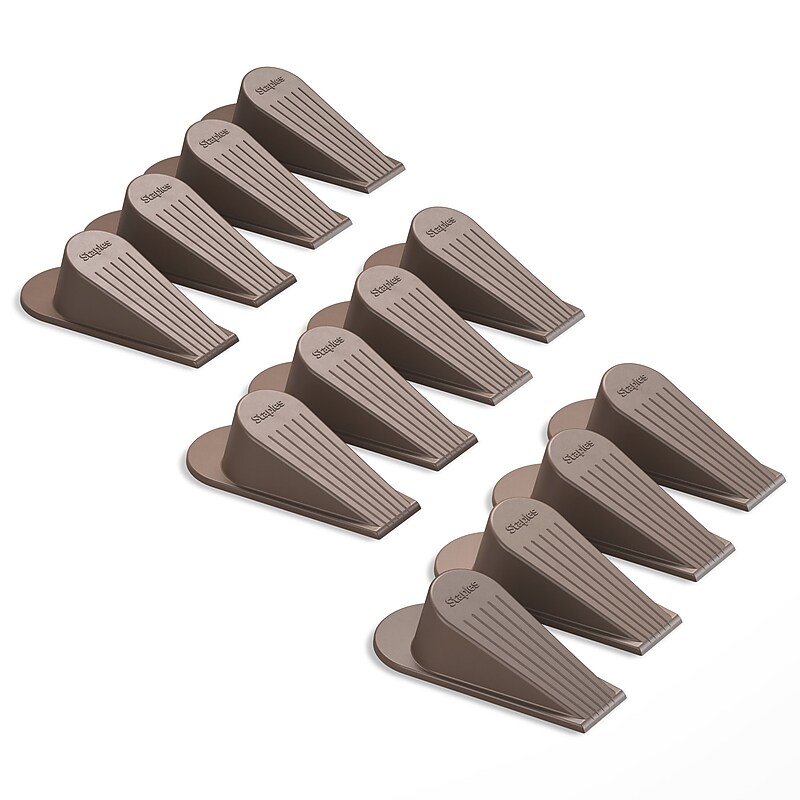 Staples Extra Large Rubber Door Stops, Brown, 12/Pack (ST62714-12PK) image 1