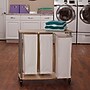 Household Essentials 3-Section Rolling Laundry Sorter with Lid, Laminated Wood, Ashwood (7050-1)~#|#~949E136E-74C6-42CD-8D40122EF0D98166_sc7