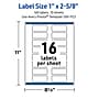 Avery Rectangle Multipurpose Labels, 1" x 2-5/8", White, 160/Pack (19479370641)~#|#~949ED19F-B9A9-4C15-8DBE7D111FEA8727_sc7