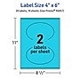 Avery Printable Oval Multipurpose Labels, 4" x 6", Bright Blue, 20/Pack (94057)~#|#~94A0E03B-39E4-409A-9835AC066F9283DE_sc7