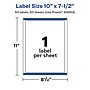 Avery Laser/Inkjet Rectangle Waterproof Multipurpose Labels, 7.5"  x 10", White, 50/Box (94264)~#|#~94A26C24-D55B-49C5-A0085F85B6231424_sc7