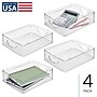 iDESIGN Small Stackable Plastic Storage Bin, Clear, 4/Pack (28090M4)~#|#~94A38278-829A-4318-AF28714B9247073F_sc7