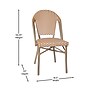 Flash Furniture Lourdes Contemporary Aluminum and PE Rattan Bistro Stacking Chair, White/Natural (SDA6421FNATWHLT)~#|#~94A826B2-6BCB-4A58-870FA03831A2E3B7_sc7