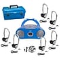 HamiltonBuhl 6-Station Listening Center with Bluetooth Boombox, 6 Headphones, Jackbox & Carry Case (HECLCPCD3856MS2L)~#|#~94AC5CF4-9D29-4623-96A0B986593E0B04_sc7