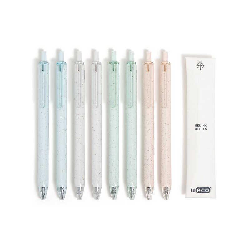 U Brands Retractable Gel Pen, Medium Point, 0.7mm, Black Ink, 8/Pack (7132U01-24) image 1