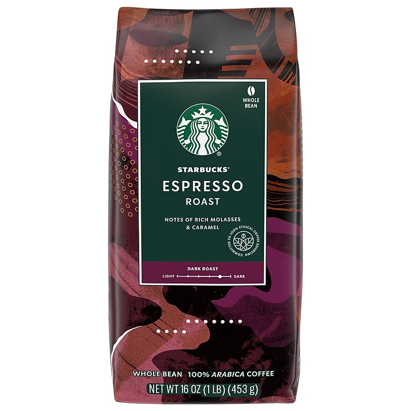 Starbucks Espresso Whole Bean Coffee, Dark Roast, 16 oz. (11017855) image 1