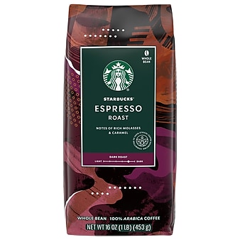 Starbucks Espresso Whole Bean Coffee, Dark Roast, 16 oz. (11017855)