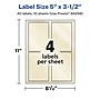Avery Pearlized Ivory Rectangle Multipurpose Labels, 5" x 3.5", Ivory, 40/Pack (94256)~#|#~94B82D12-734E-4A64-B84E0A890A1E8F3C_sc7