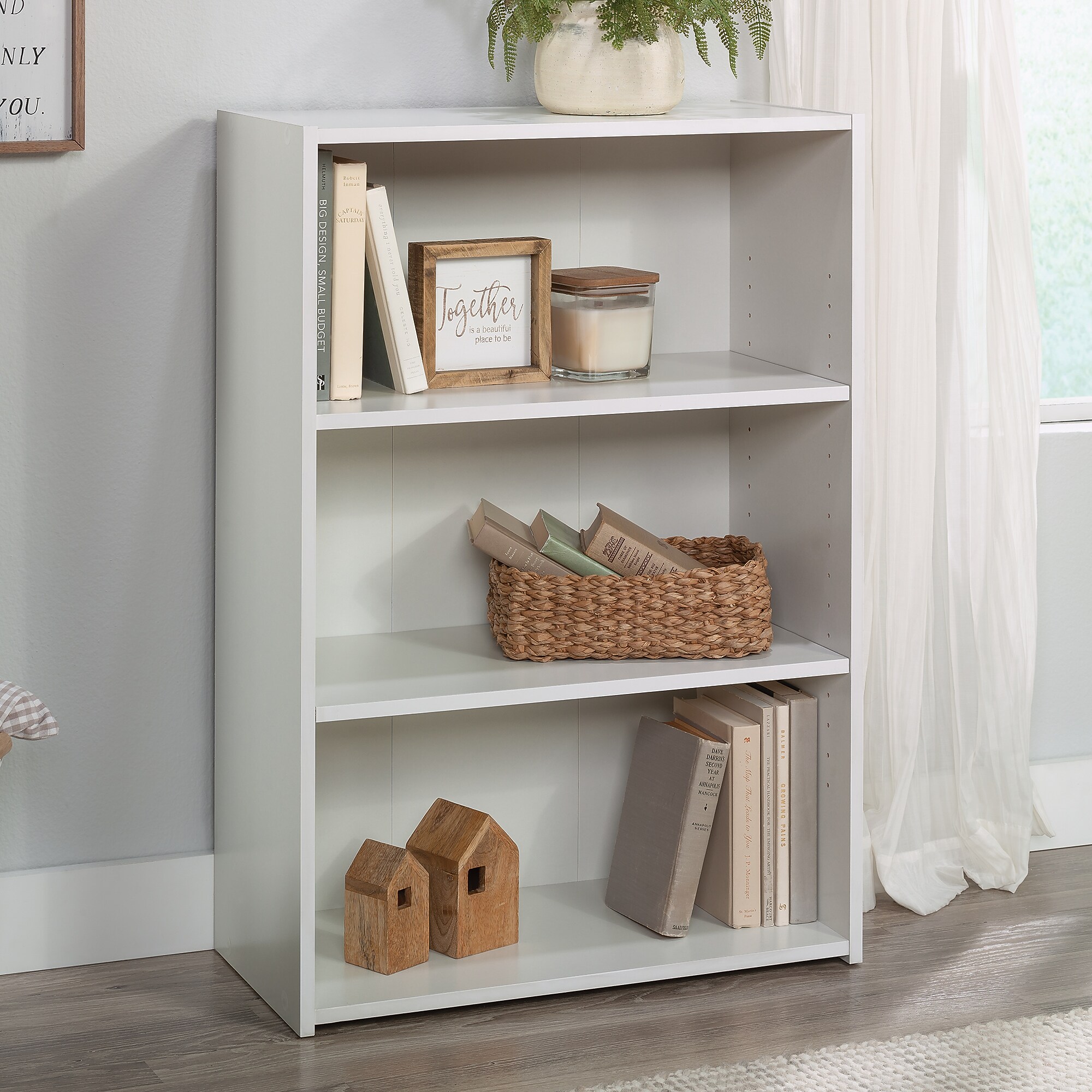 Sauder Beginnings 35″H 3-Shelf Bookcase, Soft White (415541) Sansujyuku sansujyuku.com
