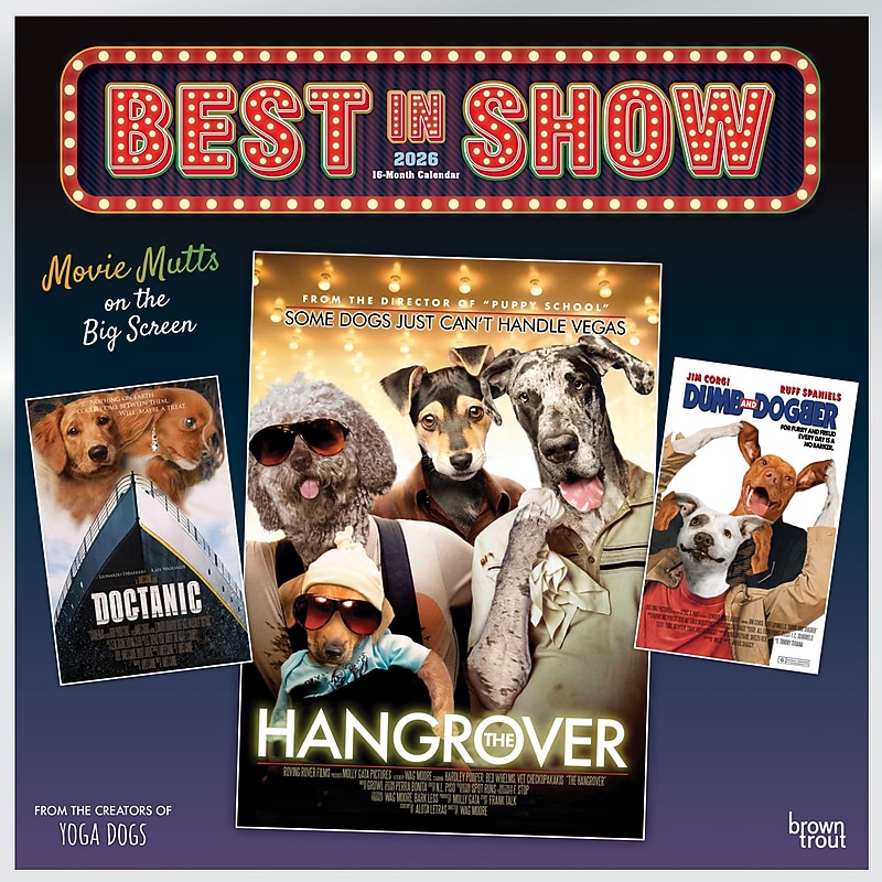 2026 BrownTrout Best in Show 12" x 12" Monthly Wall Calendar (9798330701599) image 1