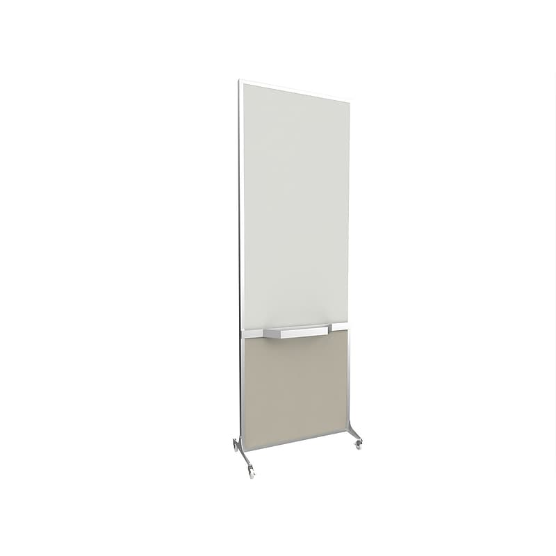 Versare ShieldWrite Level 3 Double Sided Magnetic Painted Steel Mobile Whiteboard, 2' x 6', Sand (1100013) image 1