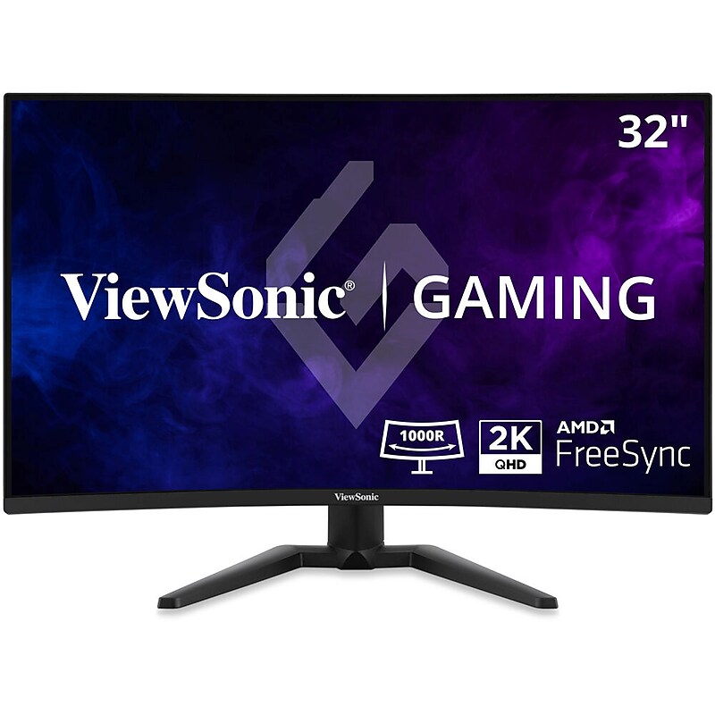 ViewSonic 32" Curved QHD VA 180Hz LED AMD FreeSync Gaming Monitor, HDR10, Built-In Speaker, Black (VX3228C-2K) image 1