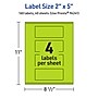 Avery Laser/Inkjet Multipurpose Rectangle Labels, 2" x 5", Bright Green, 160/Pack (94241)~#|#~94CB45FE-B2CB-40F0-821E26EC669452E5_sc7