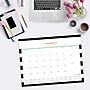 2027 Blue Sky Day Designer Rugby Stripe Black 22" x 17" Monthly Desk Pad Calendar, Black/White (143895-27)~#|#~94CE6BF9-93CE-45C1-A435A36A3D91A4FA_sc7